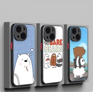 for iPhone 12 13 Plus 14 15 Pro Max dull polish Protective lens soft Case K426 We Bare Bears cool