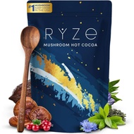 RYZE Mushroom Hot Cocoa Melatonin Sleep Supplement, Keto Cocoa Powder with Reishi Mushroom, Melatoni