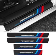 4PCS BMW M Performance Carbon Fiber Car Threshold Protector Auto Door Sill Cover Sticker For BMW E30