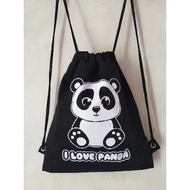 Various WHOLESALE DRAWER BAGS WITH CUTE MOTIF PANDA BROWN CAT HUG ME PARENTS SHUTUP PANDA SLEEPING H