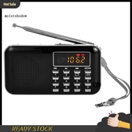 mw L218AM Digital Radio 2 Inch Rechargeable Emergency Flashlight AM FM Portable Radio Speaker MP3 Music Player for Elderly