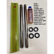 < 💯 TAIWAN>HONDA ICON SPACY CLICK FRONT FORK TUBE COMBO SET FORK OIL FORK OIL SEAL FORK DUST SET <MO