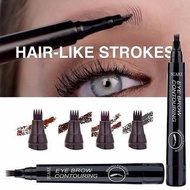 Eyebrow Liquid Pencil Lukis Kening Tint Makeup Long-lasting Liquid Four-Headed 4 Point Fine Sketch E