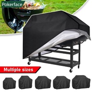 POKERFACE Outdoor BBQ Dust Cover BBQ Grill Barbeque Cover Waterproof Weber Heavy Duty Grill Cover Rain Protective Round Barbecue Cover E1V9