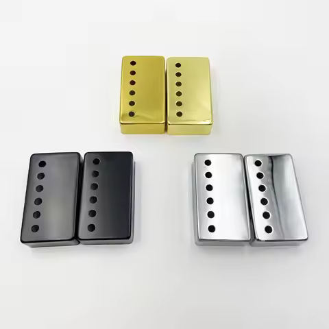 2Pcs/set Guitar Pickup Covers Double-coil Brass LP Electric Guitar Pickups 6-Hole Copper Shell Dust