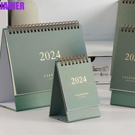 JAVIER 2024 Calendar, Mini Paper Mini Desk Calendar, Simple Minimalism Planning Standing Flip Calendar Schedule Planner