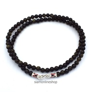 Stone Necklace - Obsidian สร้อยคอหิน ออบซิเดียน ขนาด 6 มม. by siamonlineshop