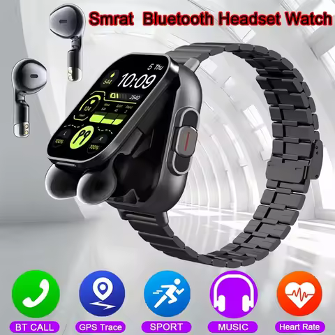 2025 Smart Watch 2 in 1 With Earphone Smartwatch For Man Woman App GPS For Xiaomi Huawei Apple Music