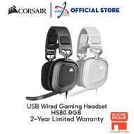 CORSAIR HS80 RGB USB Wired Gaming Headset - CARBON / WHITE