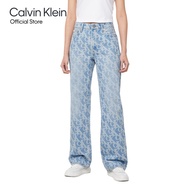 CALVIN KLEIN กางเกงยีนส์ผู้หญิง 90S Straight Denim All Over Print รุ่น 47B007G XHU - สี Light blue