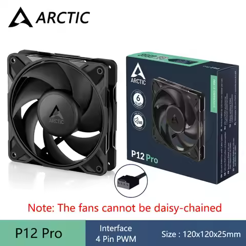 ARCTIC P12 Pro 120mm Computer Case Fan,12V 4Pin PWM 600-3000 RPM/Hydrodynamic Sleeve Bearing/High Pe