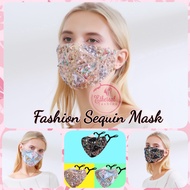 🌸ETHEREAL FASHION🌸 Fashion Sequin Mask FREE PM 2.5 filter BFE 95% Reusable Mask Face Covering Fashion Mask Ladies Mask