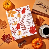 1 Roll 43cm X 500cm (17in X 16.4ft) Autumn Theme Foliage & Letter Print Wrapping Paper - For Fall Gi