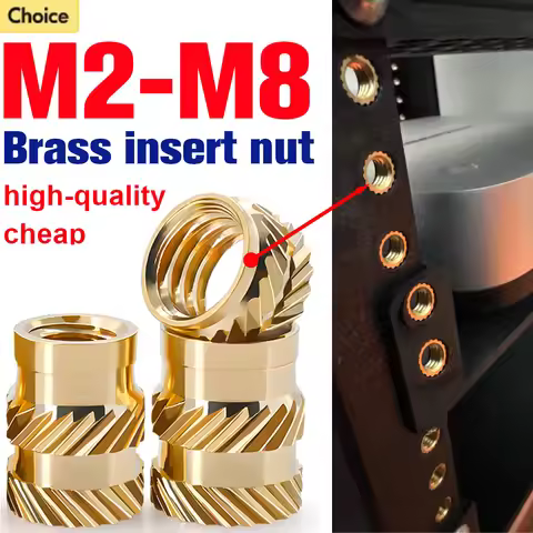 M2M2.5M3M4M5M6M8 Brass Thread Insert Nuts DoubleTwill Injection Knurled Heat Insert Nut Hot Melt Emb