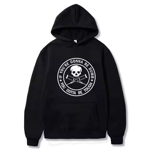 Jackass If Your're Gonna Be Dumb You Gotta Be Tough Skeleton Logo Hoodie Male Classic Vintage Tracks