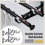4Pcs Curtain Rod Holder Window Double Curtain Rod Bracket Curtain Track Holder Hook With Buckle