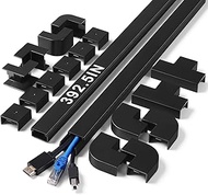 392.5in Wire Cover Kit - Black Cable Concealer for Wall Mounted TV, Cord Hider With 25 Pieces (L15.7