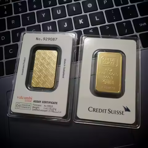 1~20pcs Credit Suisse Gold Bar Gold Bullion Bars One Ounce Brass Bullion with Serial Numbers Coins C