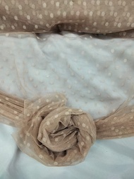 Kain Tile Polkadot Meteran Bahan Soft Tulle Motif Dot Bintik Bintang
