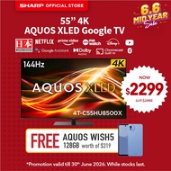 SHARP 55" / 65" 4K AQUOS XLED Google TV - 4T-C55HU8500X / 4T-C65HU8500X