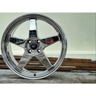 New Car Sport Rim FLOW FORMING 8.9KG CT PREMIUM WHEELS BY006 18x7.5J 4x100 ET40 Super Chrome - READY