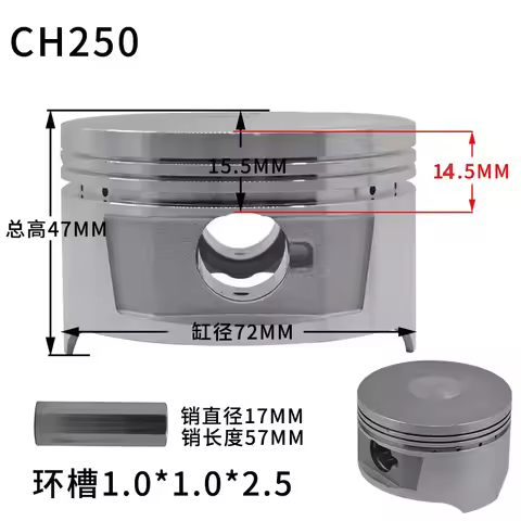 Motorcycle Piston Kit ring For Honda CH250 CF250 CN250 ATV moto Piston assembly Piston Bore 72mm Pis