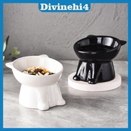 <divinehi4> 15 Degree Slanted Cat Food Bowl Anti-tipping Design with Tall Legs and Ne-guard for Pets