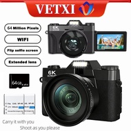 Vetxi-1 6K digital camera 64mp camera/video 6K video tape autofocus 16x digital zoom retro camera wi
