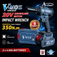 A-Class V-Moz VIW2035 20V Cordless Brushless Impact Wrench 350N.m 1/2" High Torque Impact Gun with 2