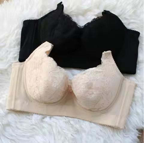 Deep V push up bras for women,six hook-and-eye women lingerie bras,lace thin cotton bra big bust 34 