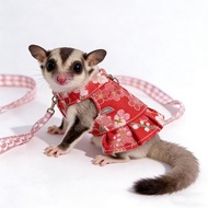 Adjustable Ferret Harness Skirt Escape-Proof Breathable Pet Traction Rope Sweet Flower Pattern Guine