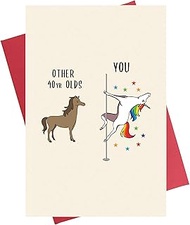 Kirynurd 40th Birthday Card, Dancing Unicorn Birthday, Hilarious 40th Bday Card, Other 40 Year Olds