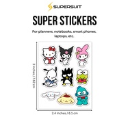 Supersuit Sanrio Sticker Sheet for Planners, Notebooks, Laptops, Gadgets, etc.