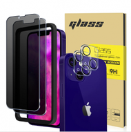 （3片装） iPhone 12 Pro Max 6.7吋 保护贴防全屏 + 2个后镜头保护盖Glass 9H钢化玻璃手机手提电话屏幕保护贴