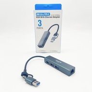 Type C to LAN + HUB 3.0 3P Combo USB SN-26 GigaBit Usb C to LAN + HUB 3.0 Combo 3P USB SN 26 GB