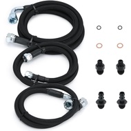 48RE Transmission Cooler Lines Kit Heavy Duty Stainless Braided Cooling lines Hoses with NPT Connect