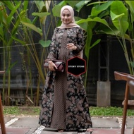 New Baju Gamis Batik Wanita Jumbo Kombinasi Modern Terbaru Lebaran