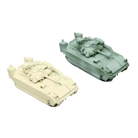 1PCS 1/144 Scale Bradley Armored Vehicle Model Basic/M1128 Turret Version 3D Printed Miniature Track