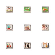 FMTTM Italian Charm Links Beads Stainless Steel Bracelet Jewelry(FA401-FA409)