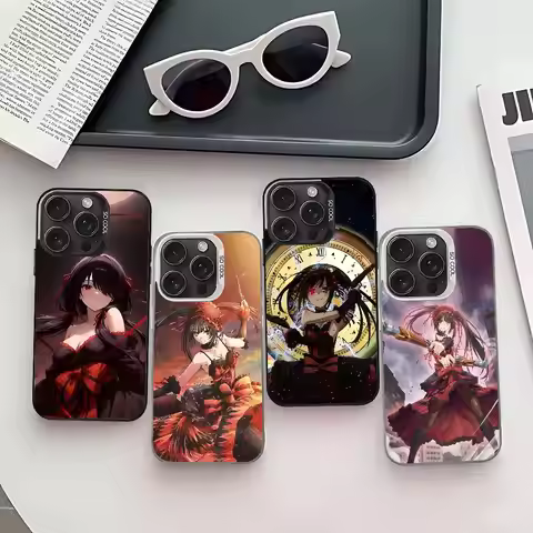 Date A Live Tokisaki Kurumi Sleek Silver Shockproof Phone Case For IPhone 17,16,15,14,13,12,11 Pro M