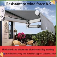 Retractable Awning Collapsible Outdoor Canopy Courtyard Folding Sunshade Shelter Adjustable Awning C