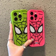 Cool Spider-Man Mask Phone Case Compatible for iPhone 13 15 14 11 12 Pro Max X XS XR SE 2020 8 7 6S Plus 13Mini 12Mini Popularity Latest Anti-drop Frosted Airbags Luxury Case