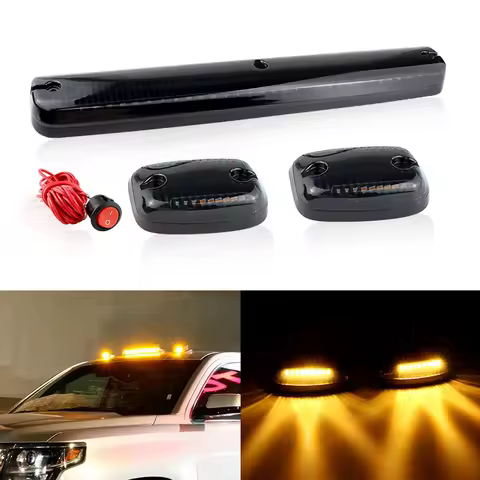 LED Roof Safety Marker Lights Warning Lamp Amber Light Fit For Chevy Silverado GMC Sierra Pickup tru