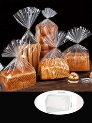 100入組透明吐司袋-可重複使用的麵包和零食儲存袋，吐司袋餅乾麵包禮品袋