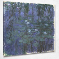 Art reproduction Blue Water Lilies Monet Claude mnt120 รูปติดผนัง ภาพที่มีชื่อเสียง ภาพพิมพ์รายละเอี