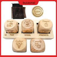 Decision Dice Set Date Night Dice Couples Decision Dice Game Set – 5 Wooden Dice with Board for Date