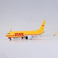 Boyin 737 Airplane Model Simulation with Landing Stand Non-Alloy 20-47cm DHL Cargo Airplane Transpor