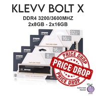 Klevv Bolt X DDR4-3200 CL16 1.35V RAM Kit 16GB 32GB 3200MHZ DDR4 [2x 8GB - 2x 16GB]