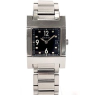 【日本直送 中古美品】グッチ GUCCI 腕時計 7700L ステンレススチール シルバー クオーツ スクエアフェイス 保存箱付き