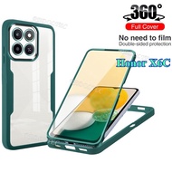 360 Full Cover Case Honor X6C Shockproof Transparent Acrylic Front Back Double Sided Protection Hard
